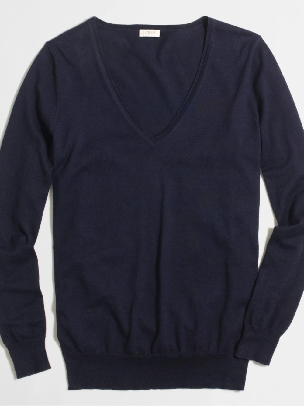 J crew classic navy blue V-neck sweater cotton size small